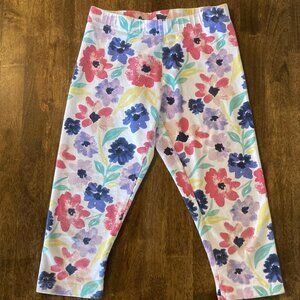 Girls Wonder Nation Stretch Capri Pants Floral Size Medium (7-8) Like New!